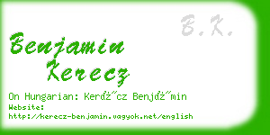 benjamin kerecz business card